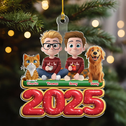 We And Our Pet Version 2 - Personalized Custom Acrylic Ornament