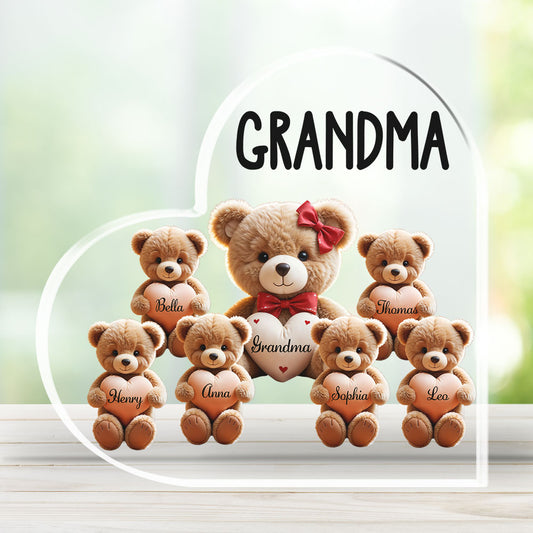 Grandma Bear With Love Children - Personalized Custom Acrylic Plaque