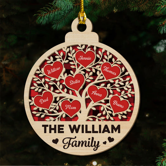 Together We Make A Family - Personalized Custom 2-layered Wood Ornament