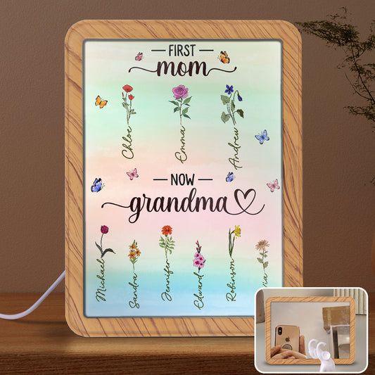 First Mom Now Grandma - Personalized Custom Magic Mirror