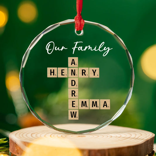 Celebrating The Joy Of Family - Personalized Custom Glass Ornament