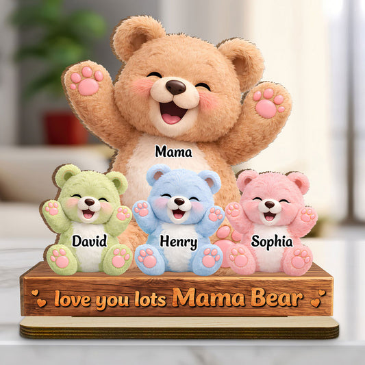 Love You Lots - Personalized Custom 2-Layer Wood Plaque With Flat Base