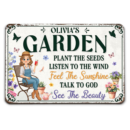 Plant The Seeds Garden - Personalized Custom Metal Sign