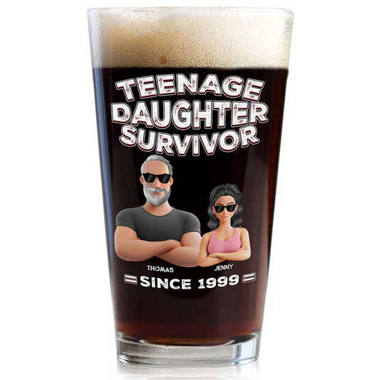 Teenage Daughter Survivor - Personalized Beer Glass