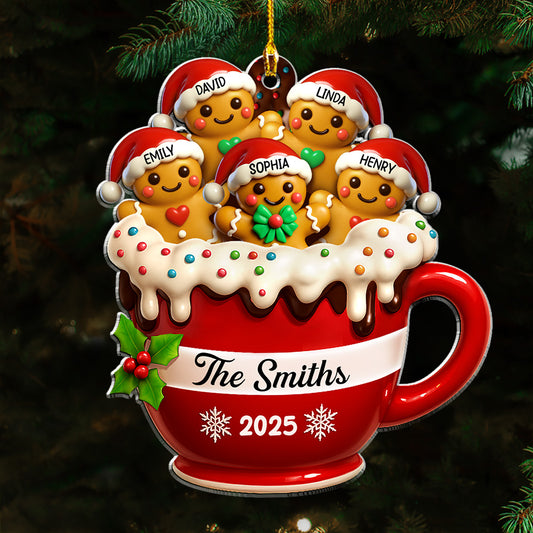 Gingerbread Family 2 - Personalized Custom Acrylic Ornament