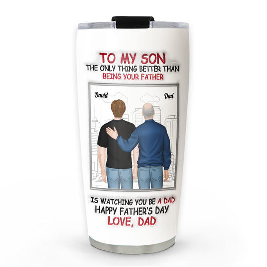 Fatherhood Looks Good On You - Personalized Custom 3D Effect Tumbler