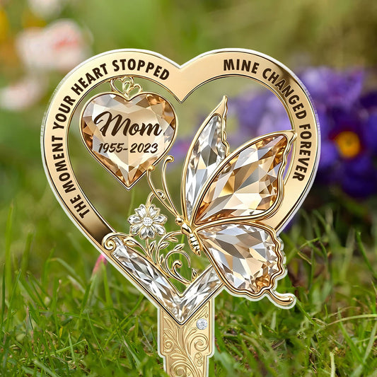 The Moment My Heart Changed Forever - Personalized Custom Acrylic Garden Stake