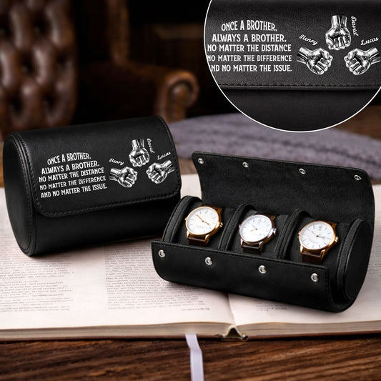 Always My Brother - Personalized Custom Leather Watch Case