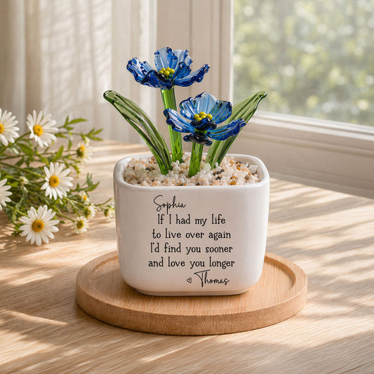Love You Longer - Personalized Custom Glass Birth Month Flower