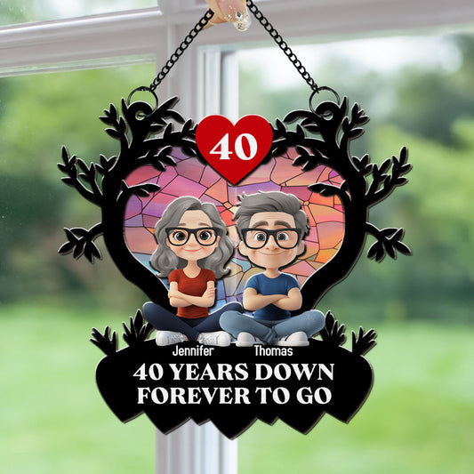 Many Years Down Forever To Go - Personalized Suncatcher