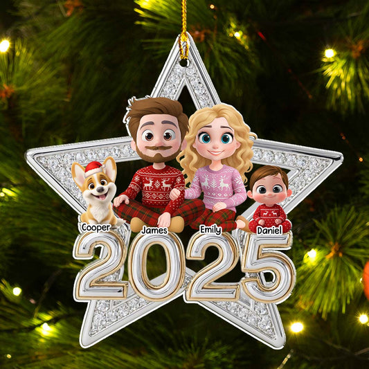 Family Makes Christmas Truly Bright - Personalized Custom 3D Effect Acrylic Ornament