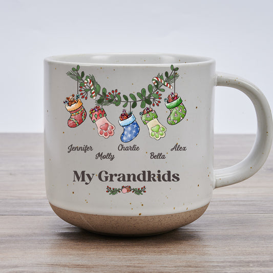 Grandma Funny Stockings Merry Christmas - Personalized Custom Pottery Mug