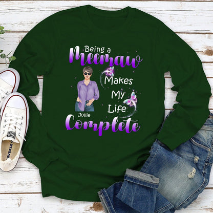 Being A Grandma - Personalized Custom Long Sleeve T-shirt - Blithe Hub