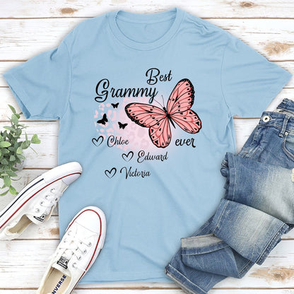 Best Grandma Ever Butterfly - Personalized Custom Unisex T-shirt - Blithe Hub