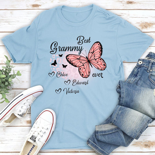 Best Grandma Ever Butterfly - Personalized Custom Unisex T-shirt - Blithe Hub