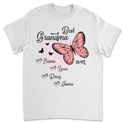 Best Grandma Ever Butterfly - Personalized Custom Unisex T-shirt - Blithe Hub