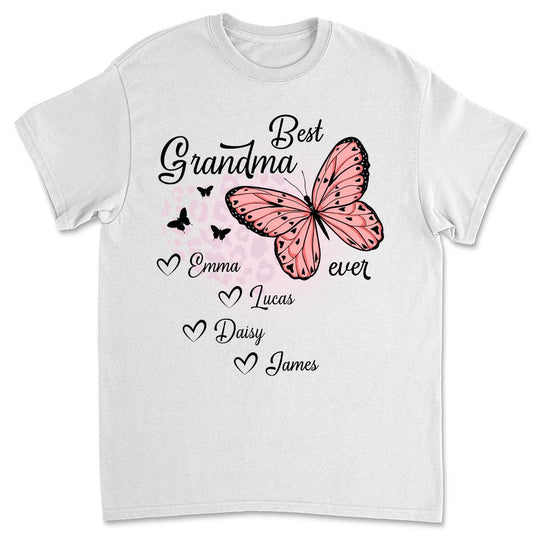 Best Grandma Ever Butterfly - Personalized Custom Unisex T-shirt - Blithe Hub