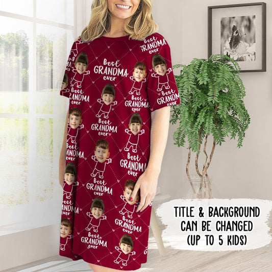 Best Grandma Ever - Personalized Custom 3/4 Sleeve Dress - Blithe Hub