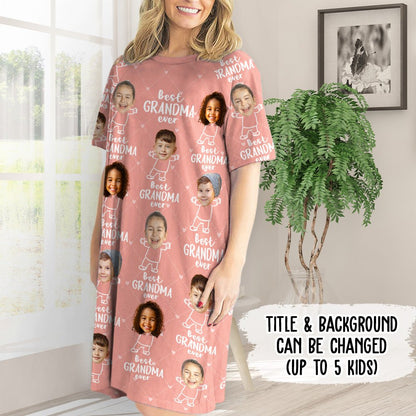 Best Grandma Ever - Personalized Custom 3/4 Sleeve Dress - Blithe Hub