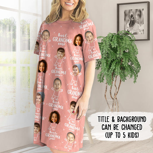 Best Grandma Ever - Personalized Custom 3/4 Sleeve Dress - Blithe Hub