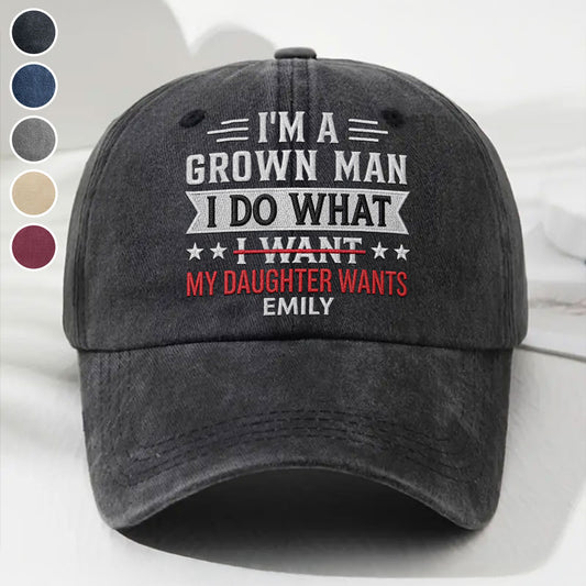 I Do What I Want - Personalized Custom Vintage Washed Denim Cap