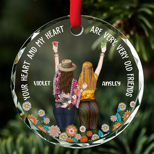 Your Heart And My Heart Are Very Old Friends - Personalized Custom Glass Ornament