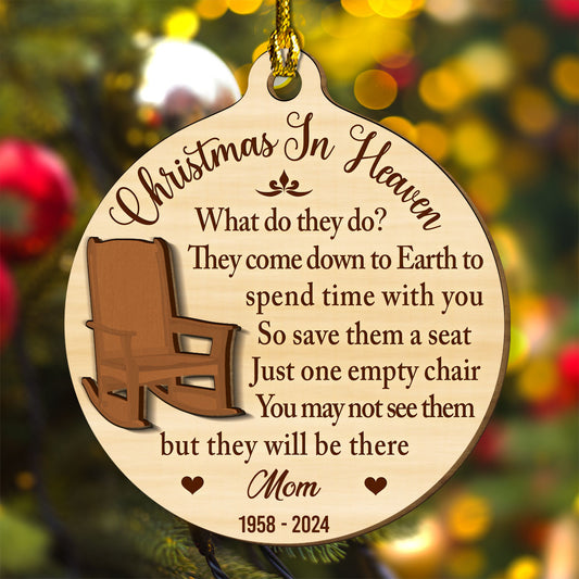 Christmas In Heaven - Personalized Custom Freeshape 2-Layered Wood Ornament