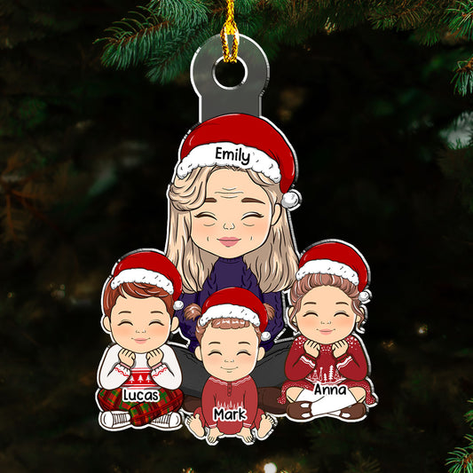 Grandma & Grandkid Christmas Gift For Granddaughter Grandson - Personalized Custom Acrylic Ornament