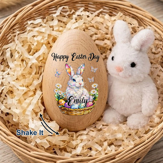 Hoppy Easter - Personalized Custom Wooden Egg Shaker