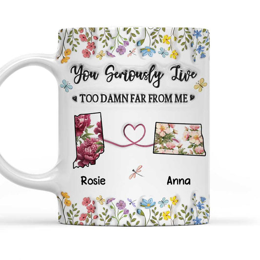 Being Far Is Just Mean -  Personalized Custom 3D Inflated Effect Mug