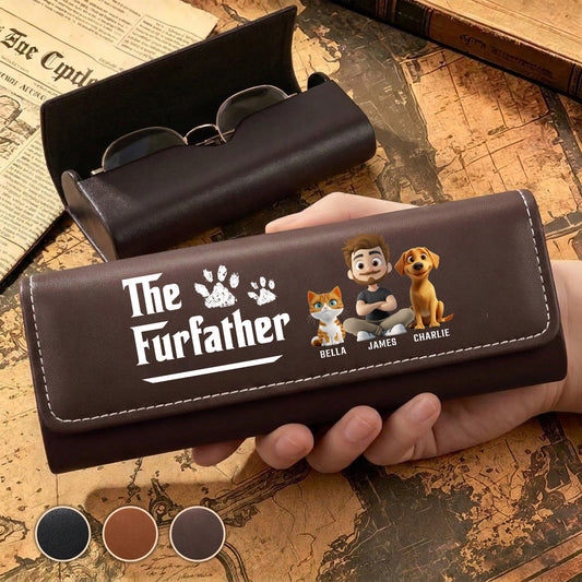 Cool Pet Father - Personalized Custom Leather Eyeglass Case