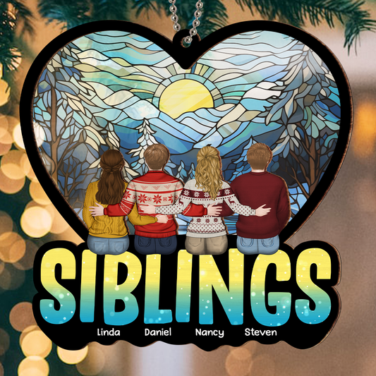 Siblings Together - Personalized Custom Suncatcher Ornament