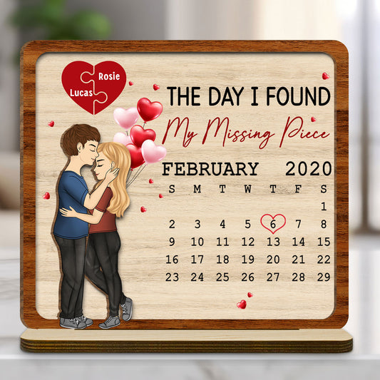 My Missing Piece - Personalized Custom 2-Layer Wood Plaque With Flat Base