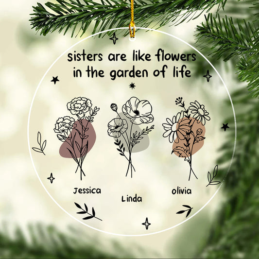 Flowers In The Garden Of Life - Personalized Custom Acrylic Ornament