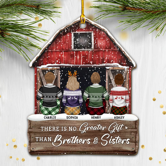 The Greatest Gift Is Family - Personalized Custom Wood Ornament