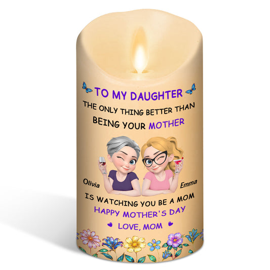 Floral Being Your Mom - Personalized Custom LED Candle