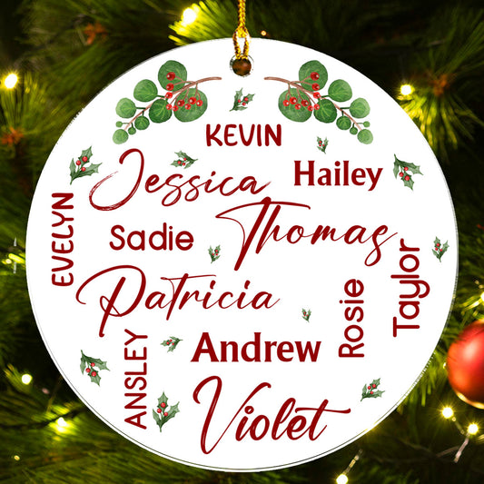 Word Cloud Mistletoe - Personalized Custom Acrylic Ornament