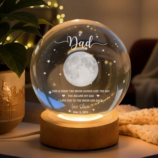 This Is What The Moon Looked Like - Personalized Custom Crystal Globe Lamp