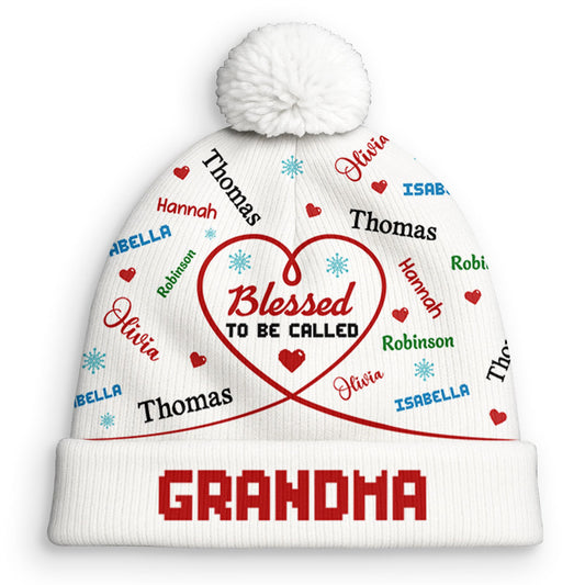 Blessed To Be Called Grandma - Personalized Custom Bobble Beanie Hat