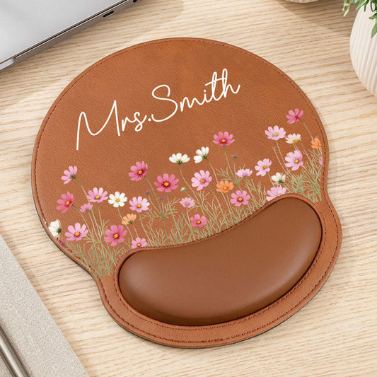 May I Bloom - Personalized Custom Leather Mouse Pad