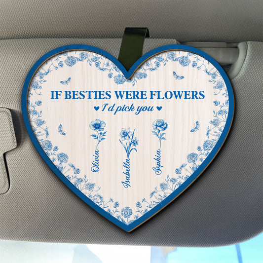 Blossoms Of Friendship - Personalized Custom Car Visor Clip