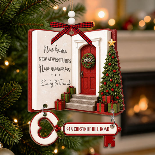New Adventures - Personalized Wooden Ornament With Tag