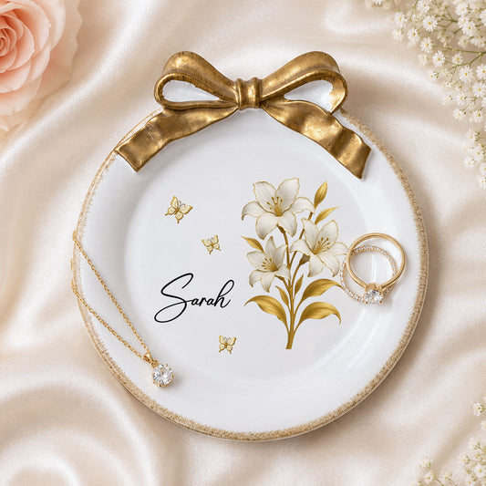 Lovely Besties - Personalized Custom Bow Jewelry Dish