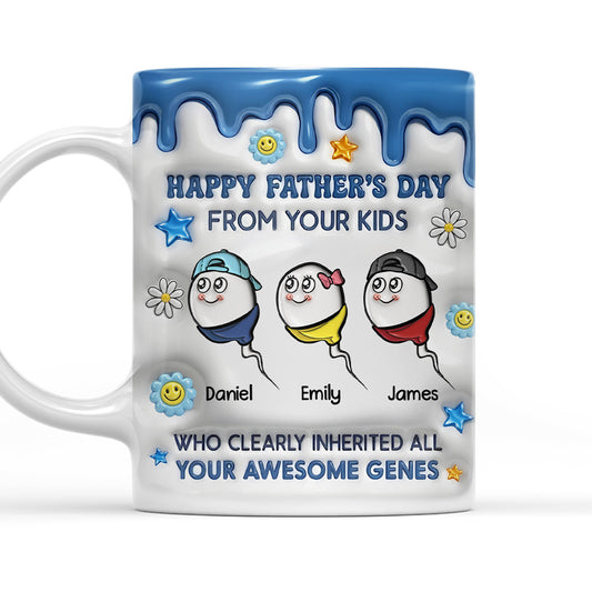Thanks Dad For Great Genes - Personalized Custom 3D Inflated Effect Mug