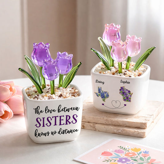Best Friends Since The Beginning - Personalized Custom Glass Everlasting Tulips