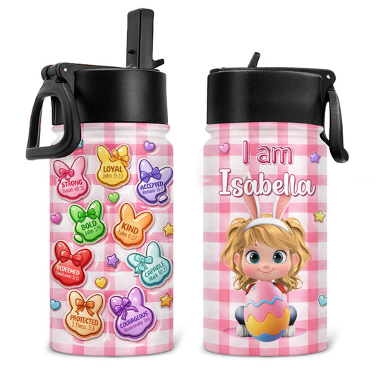 He Is Risen Bunny Set - Personalized Custom 3D Inflated Effect Kids Water Bottle