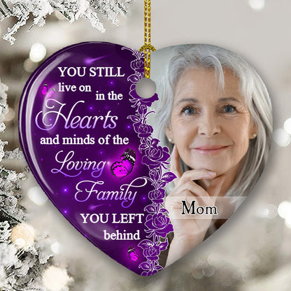 Hearts And Minds - Personalized Custom Heart Ceramic Christmas Ornament