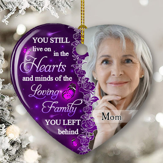 Hearts And Minds - Personalized Custom Heart Ceramic Christmas Ornament