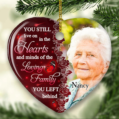 Hearts And Minds - Personalized Custom Heart Ceramic Christmas Ornament