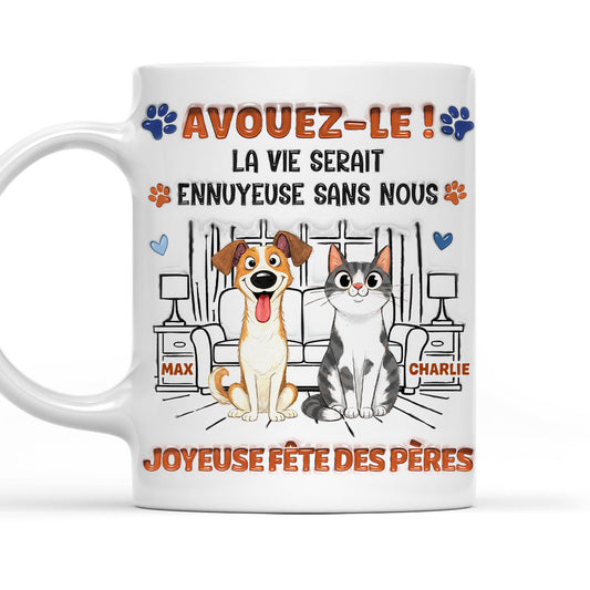 Mug à Café Personnalisé Effet Gonflé 3D "Admit It" - Version Papa Gâteau d'un Animal Rigolo